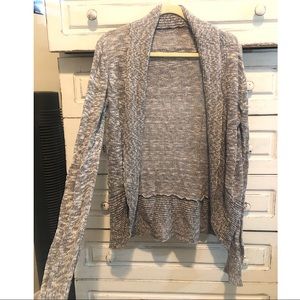 Partially Ribbed Cardigan